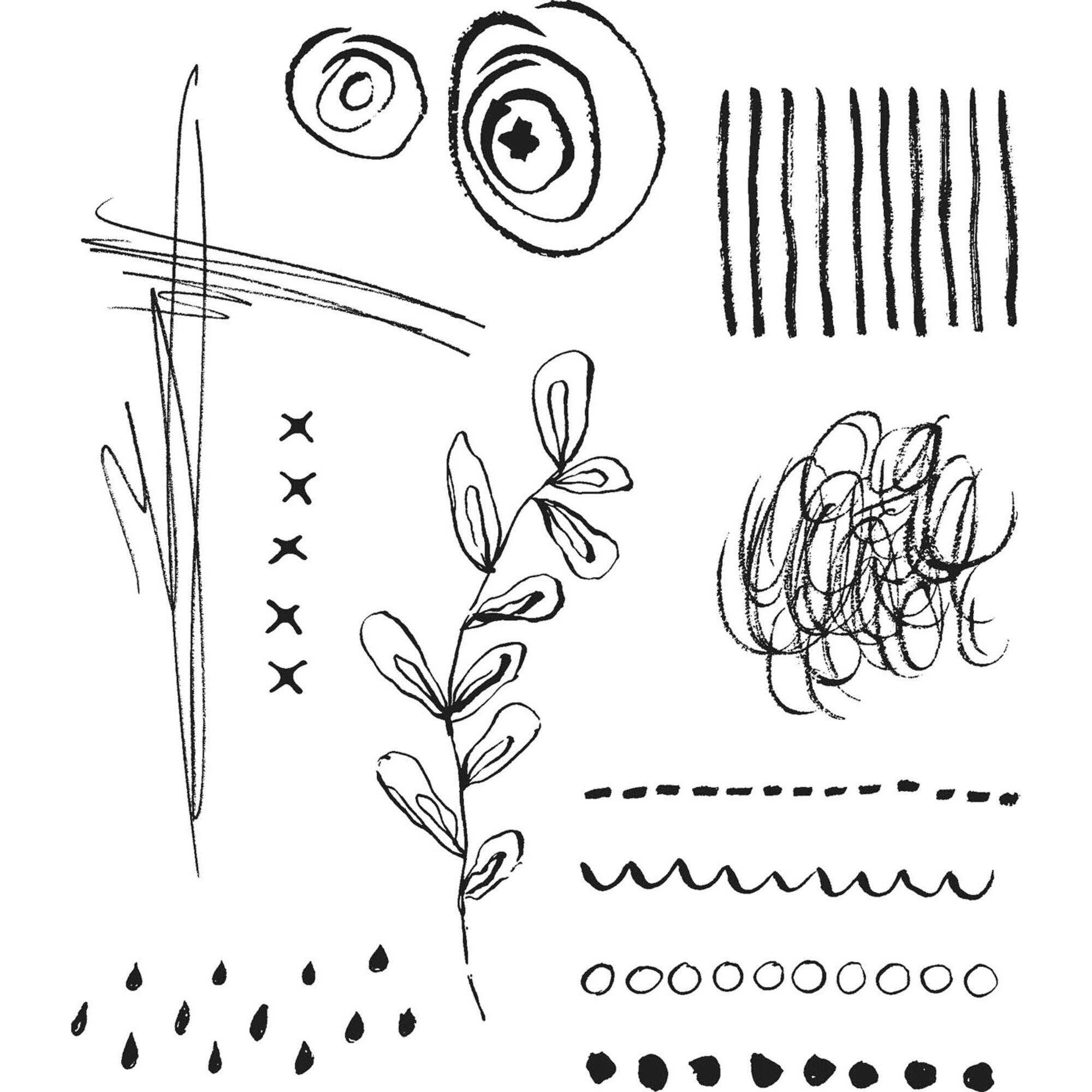 Stampers Anonymous Tim Holtz® Media Marks #2 Cling Stamps